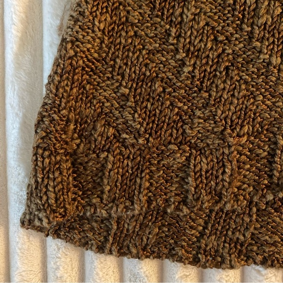 Free People Brown Green Knit Chevron Tank Top Medium - Picture 9 of 9